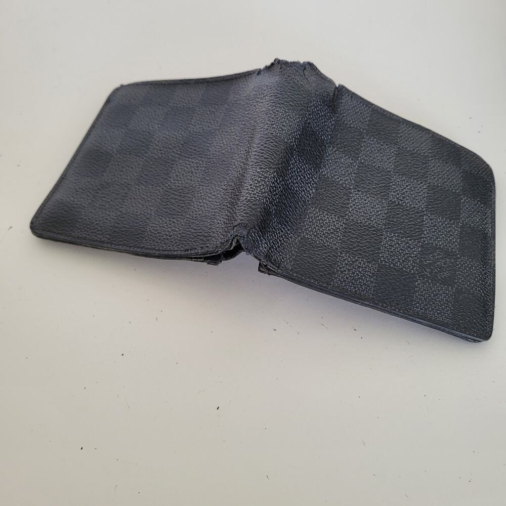Vintage Louis Vuitton Damier Men's Authentic LV Graphite Bi-Fold Leather Wallet - Picture 10 of 13